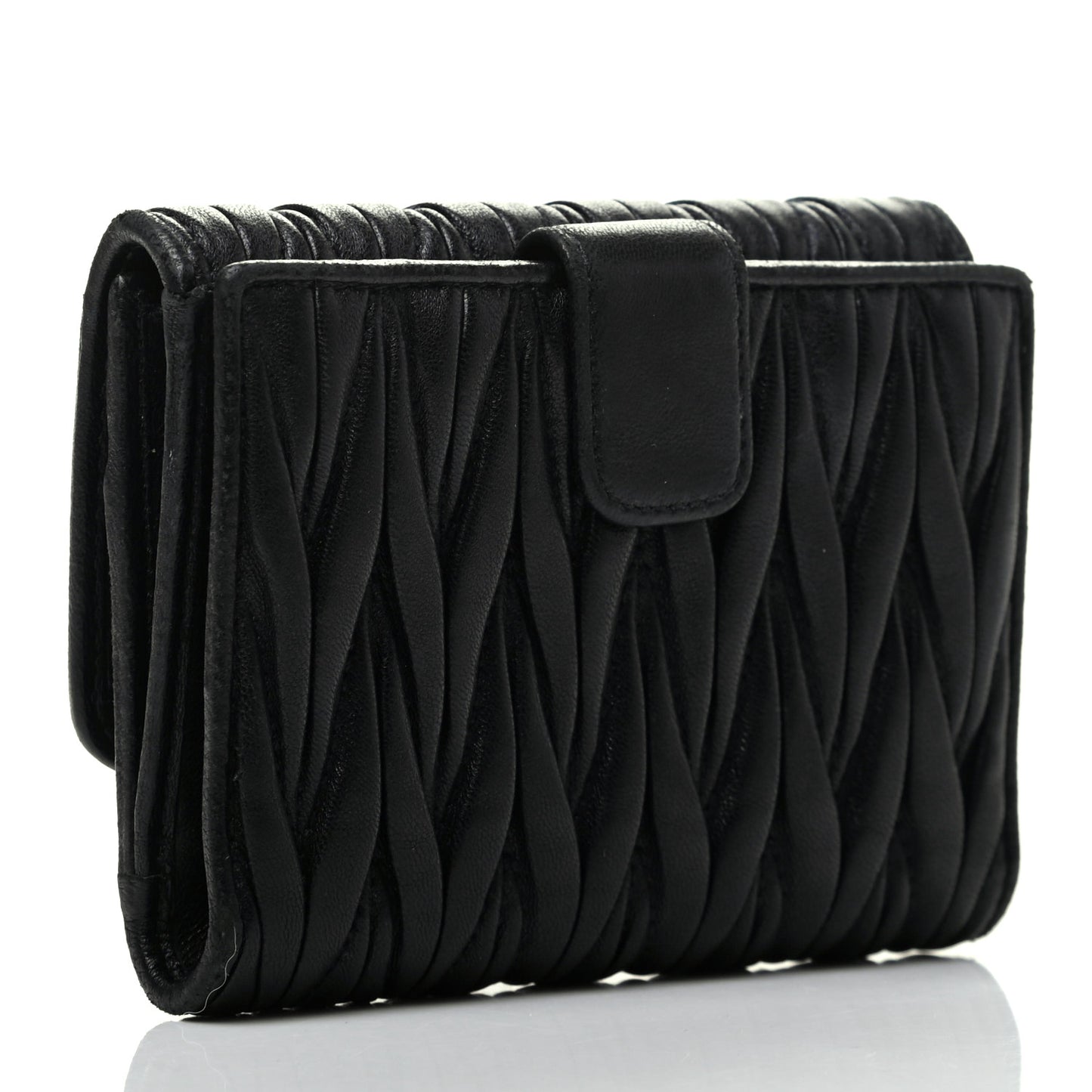 Nappa Matelasse Lux Flap Wallet Black