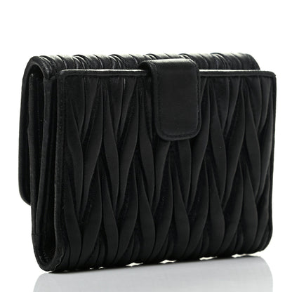 Miu Miu Nappa Matelasse Lux Flap Wallet Black 2 of 7