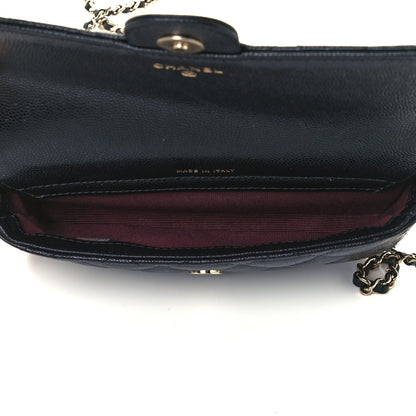 Chanel Caviar Quilted Flap Phone Holder With Chain Black 7 of 13