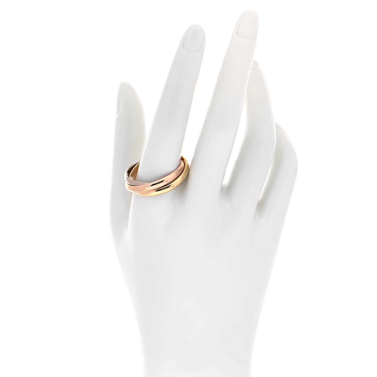 Cartier 18K Pink Yellow White Gold Classic Trinity Ring 73 14.25 4 of 10