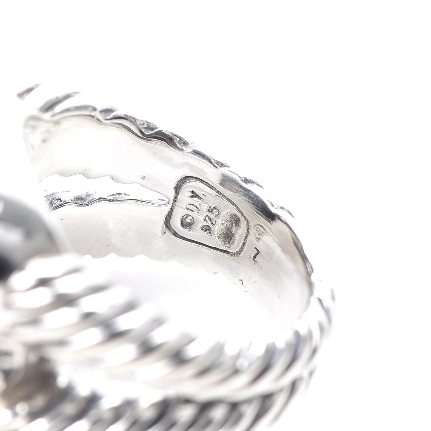 Sterling Silver Diamond Black Onyx 14mm Albion Ring 54 7
