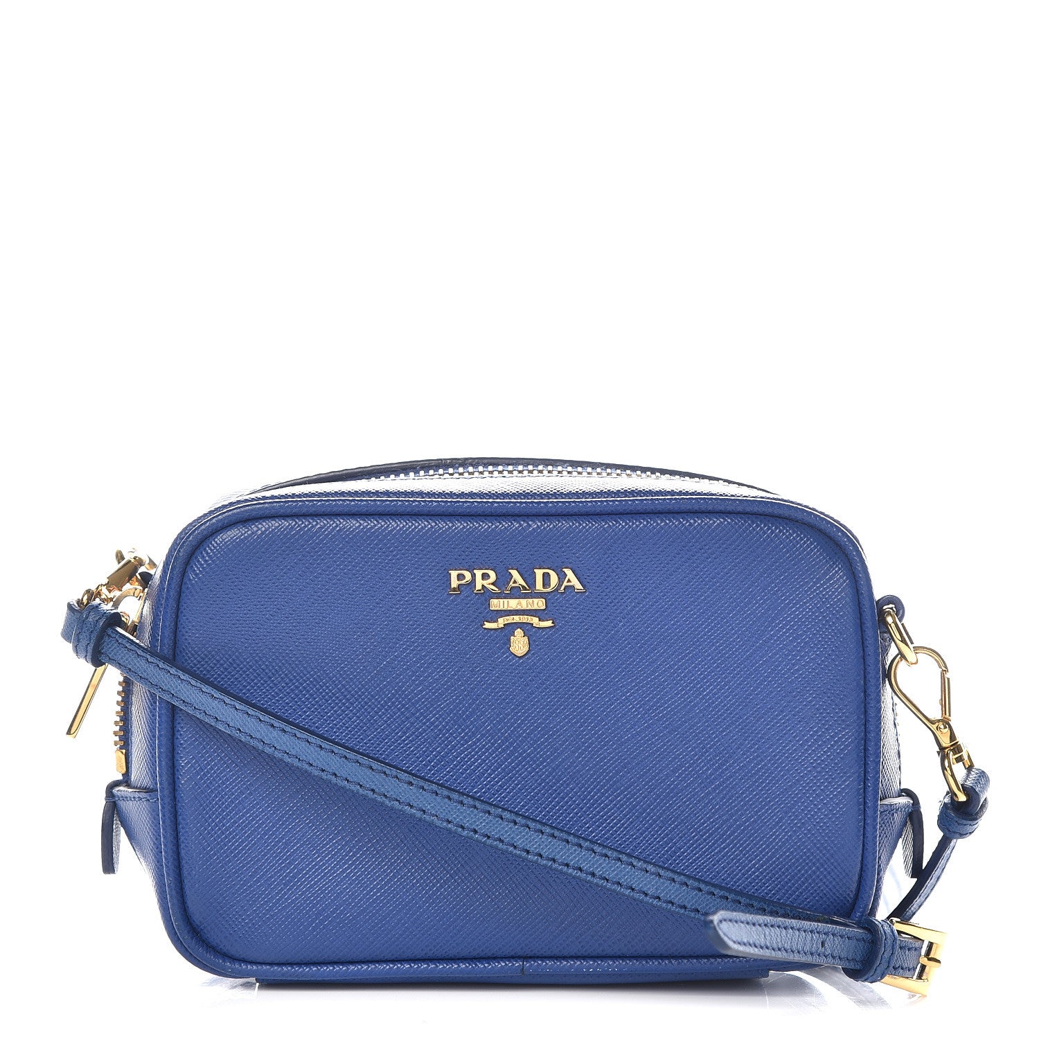 Prada Saffiano Mini Camera Crossbody Bag Royal 1 of 9