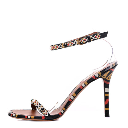 Valentino Garavani Calfskin Hand Painted Ankle Strap Sandals 39.5 Multicolor 1 of 9