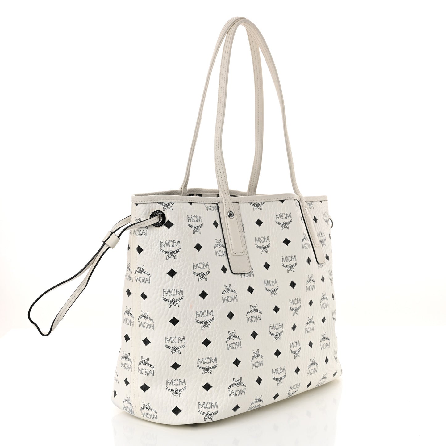 Visetos Medium Liz Reversible Shopper Tote White
