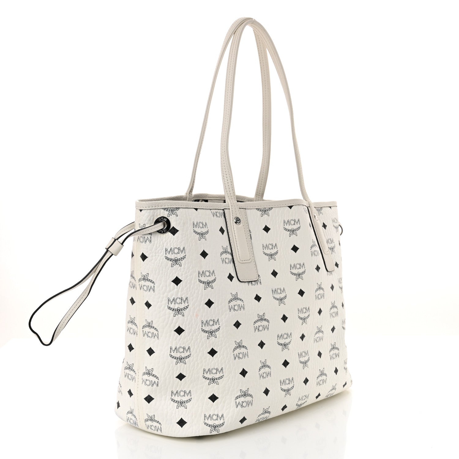 MCM Visetos Medium Liz Reversible Shopper Tote White 4 of 18