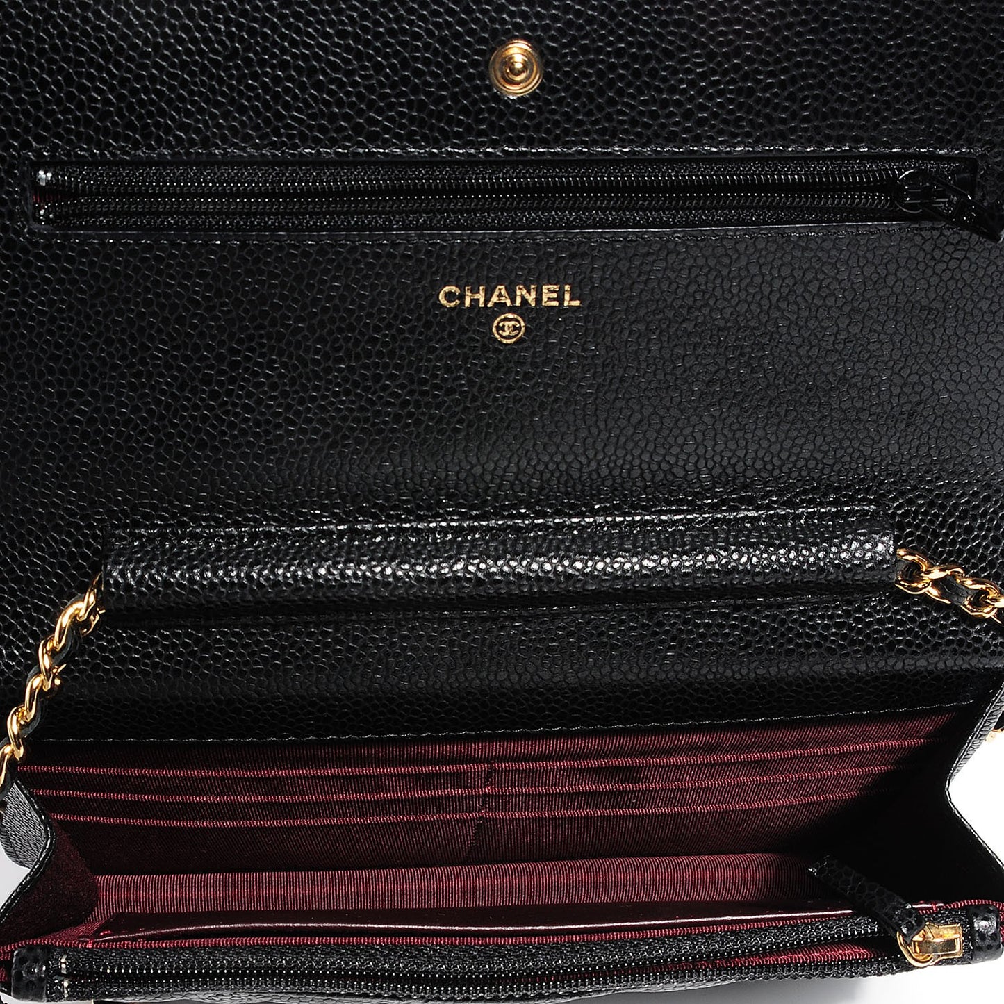 Caviar Quilted Wallet On Chain WOC Black