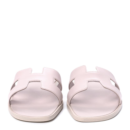 Hermes Box Calfskin Oran Sandals 40 Rose Pale 2 of 9