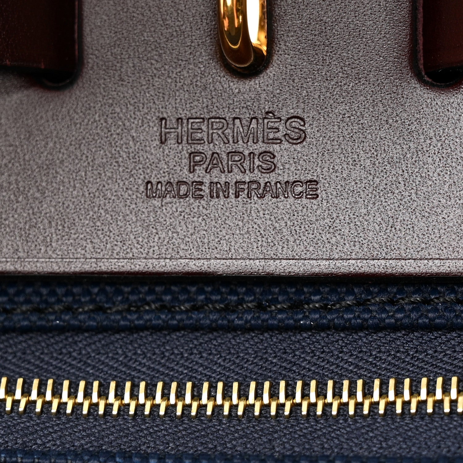 Hermes Toile Militaire Vache Hunter Herbag Zip Retourne 31 PM Rouge Sellier Bleu Marine 7 of 10