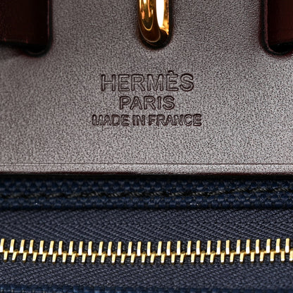 Hermes Toile Militaire Vache Hunter Herbag Zip Retourne 31 PM Rouge Sellier Bleu Marine 7 of 10