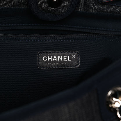 Chanel Denim Small Deauville Tote Dark Blue 6 of 14