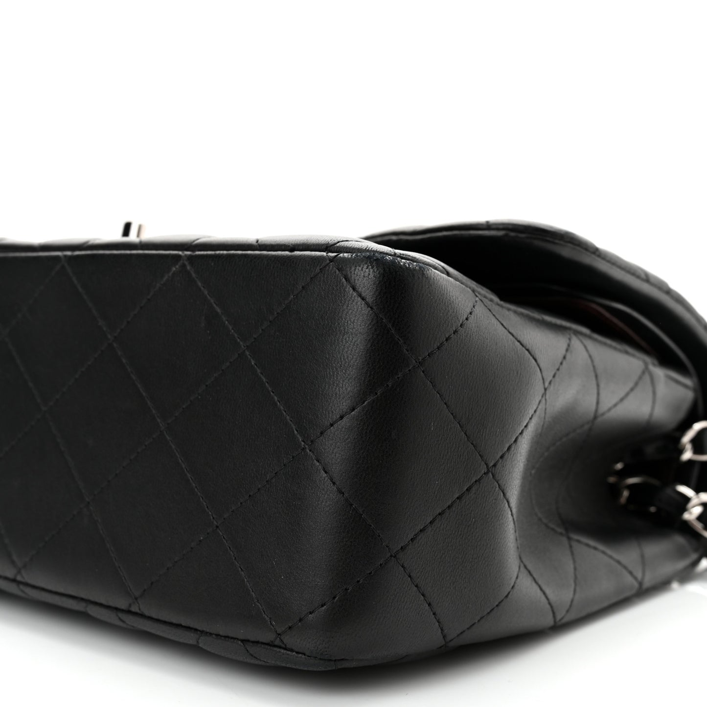Lambskin Quilted Jumbo Double Flap Black