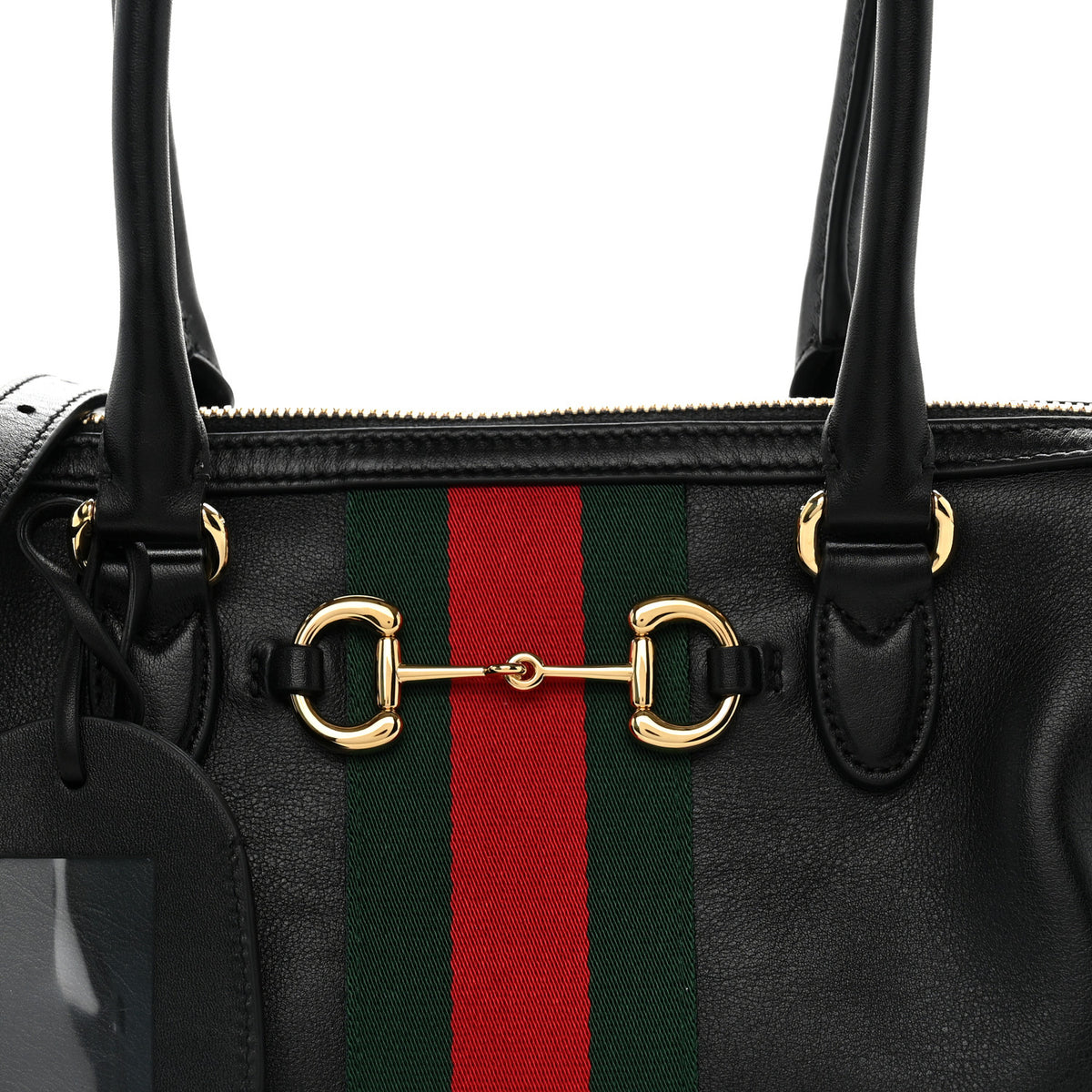 Gucci Calfskin Web Medium Borsetto Boston Black 7 of 9