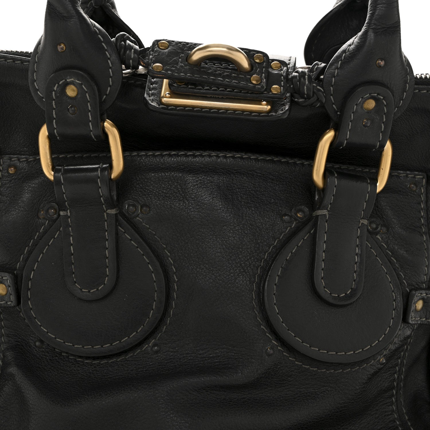 Chloe Grained Calfskin Paddington Tote Black 8 of 14