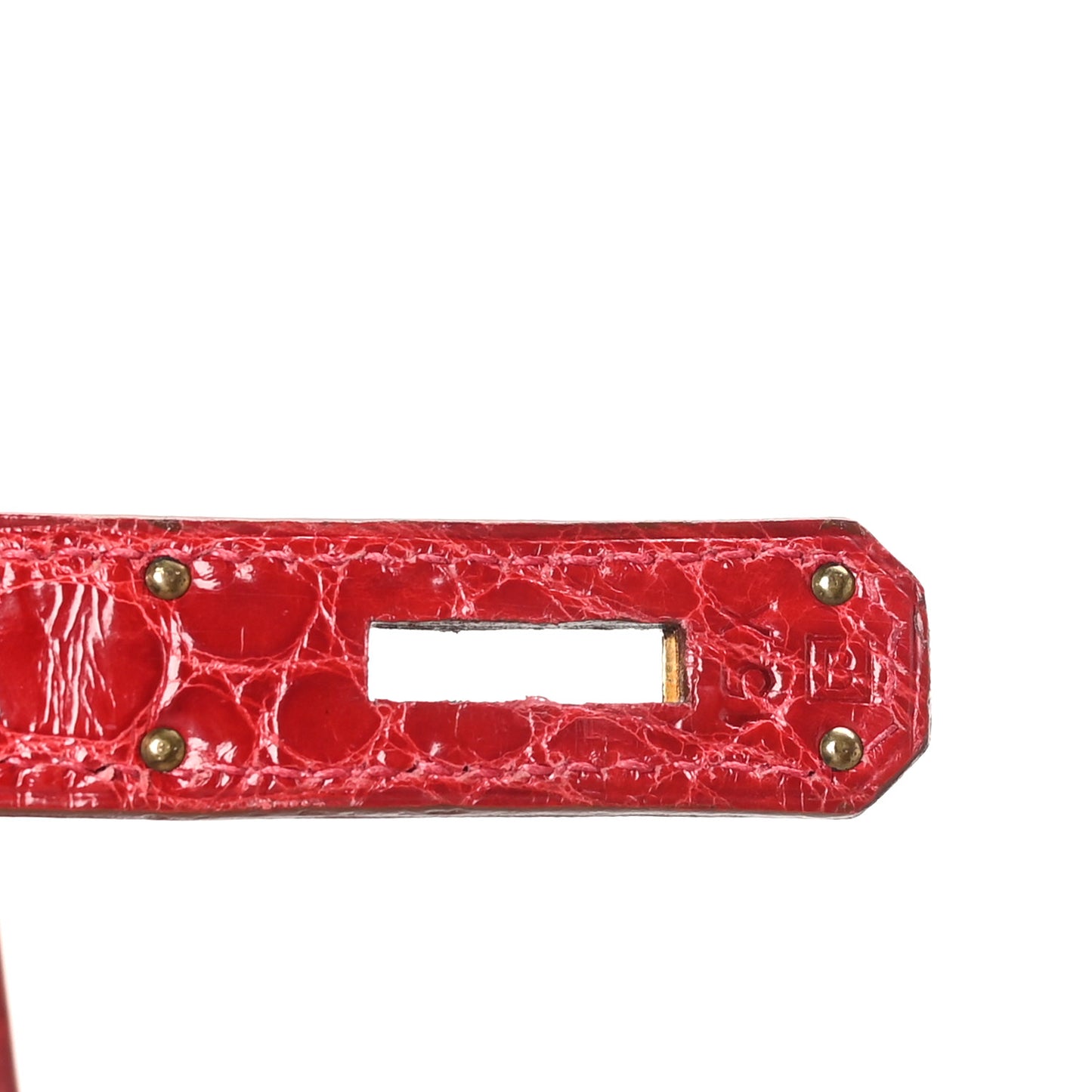 Shiny Alligator Kelly Sellier 32 Rouge Vif