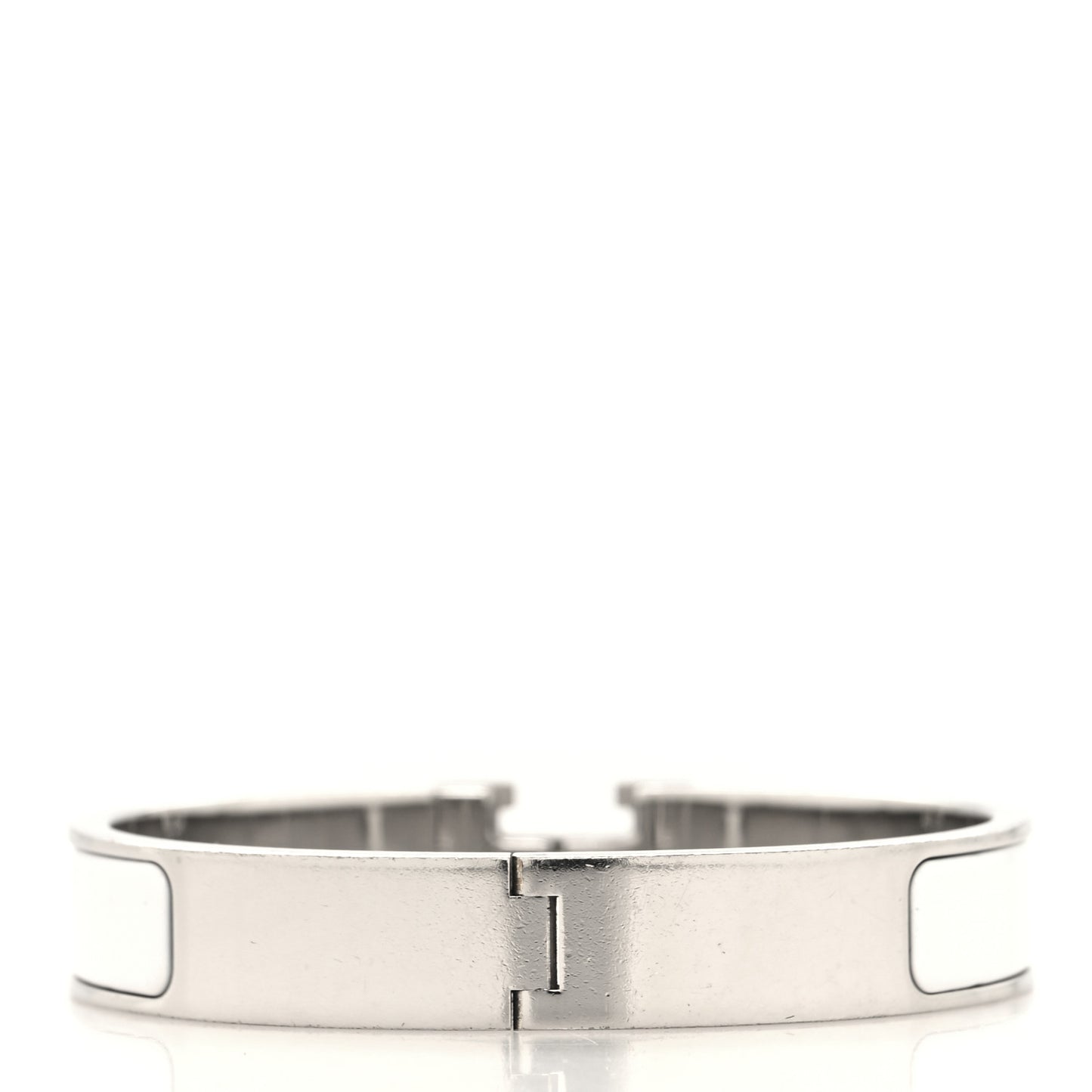 Enamel Narrow Clic Clac H Bracelet GM White