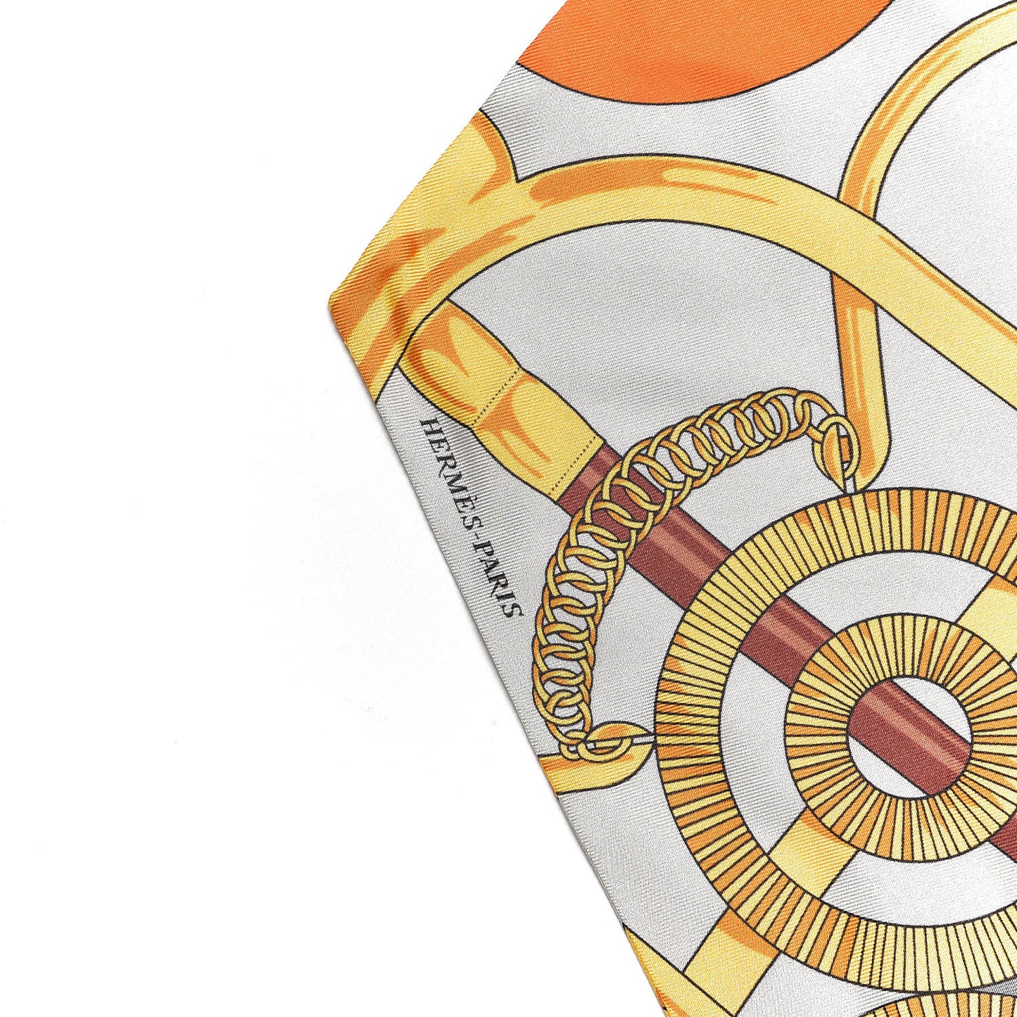 Silk Eperon D'Or Remix Maxi Twilly Orange Gris Or