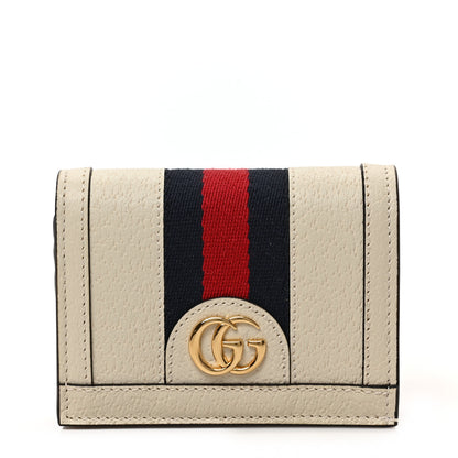 Gucci Textured Calfskin Web Ophidia Card Case Mystic White 1 of 6