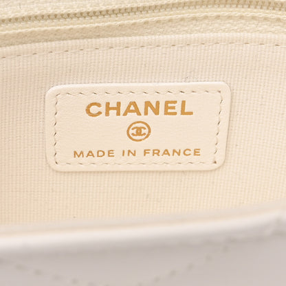Chanel Lambskin Chevron Stitched Flap White Black 6 of 12