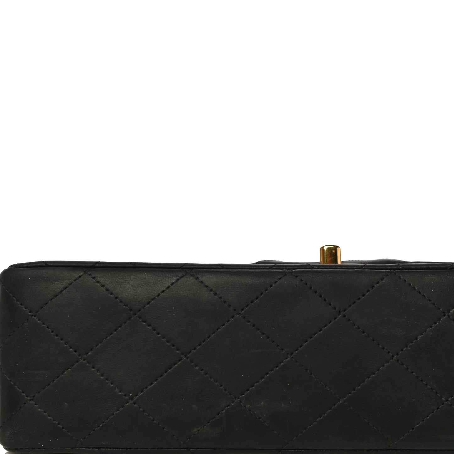 Lambskin Quilted Medium Double Flap Black