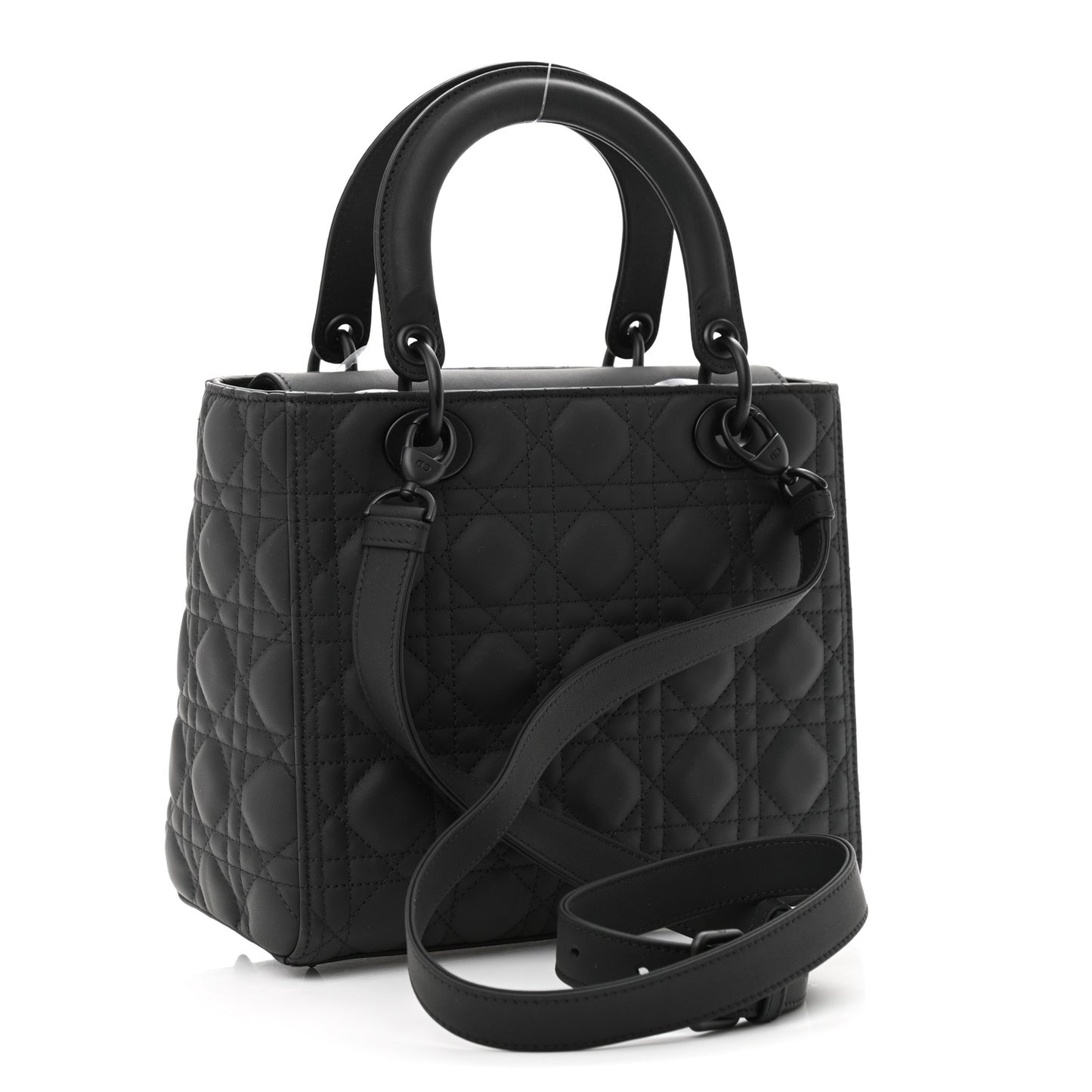 Ultra Matte Calfskin Cannage Medium Lady Dior Black