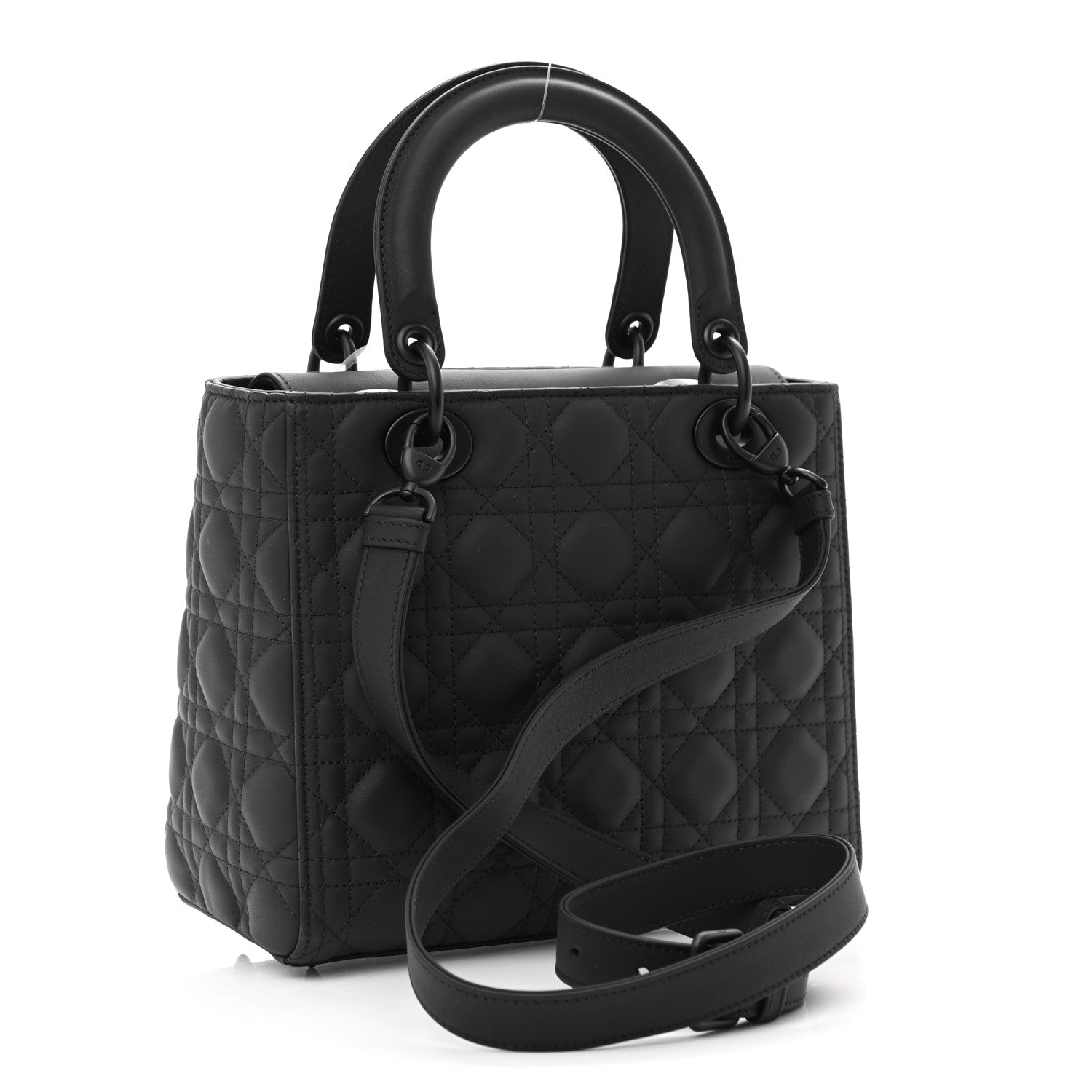Christian Dior Ultra Matte Calfskin Cannage Medium Lady Dior Black 3 of 11