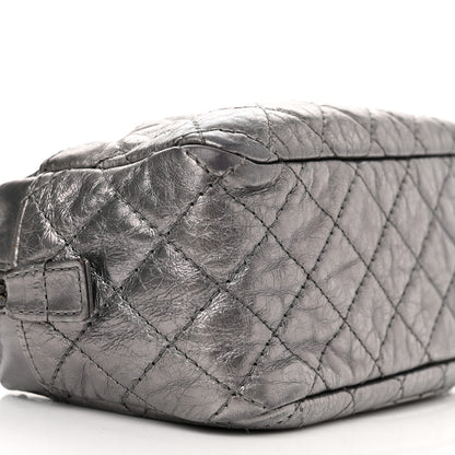 Chanel Metallic Aged Calfskin Quilted Small Reissue Camera Case Dark Silver 9 of 14