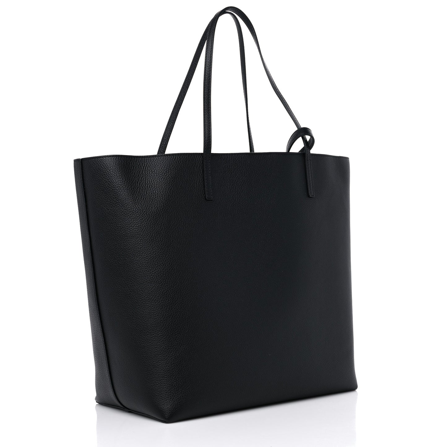 Grained Calfskin Skull Open Shopper Tote Black