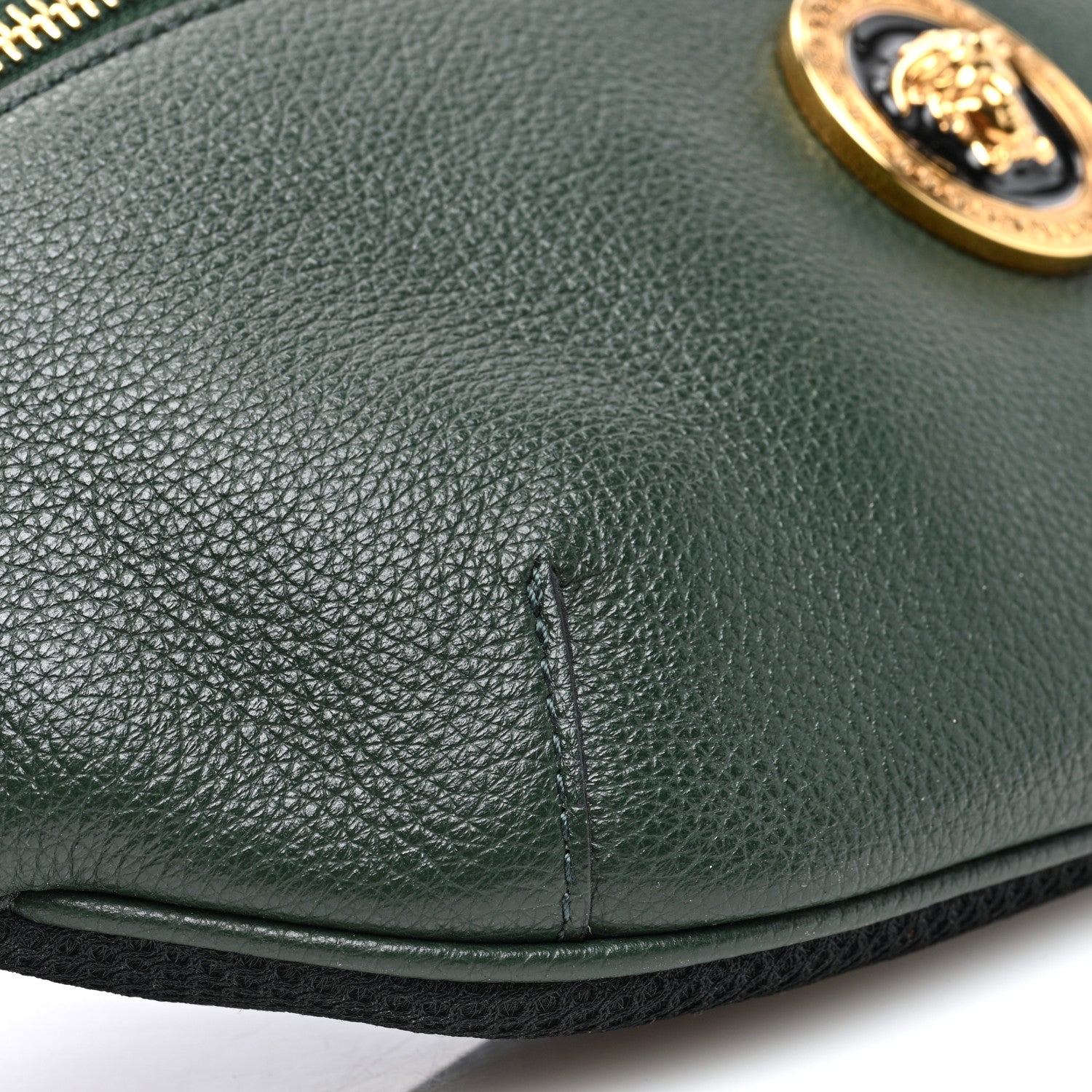 Versace Grained Calfskin Vanitas Medea Belt Bag Green 8 of 9