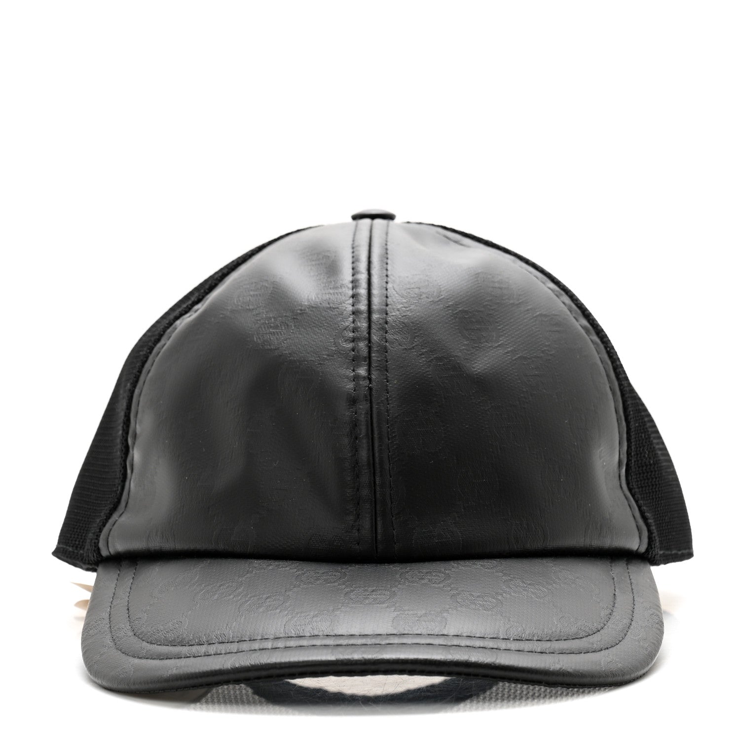 Gucci Calfskin Mesh GG Tennis Embossed Baseball Hat L Black 3 of 10