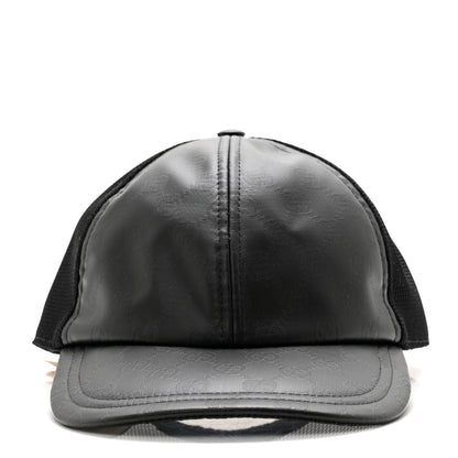 Gucci Calfskin Mesh GG Tennis Embossed Baseball Hat L Black 3 of 10