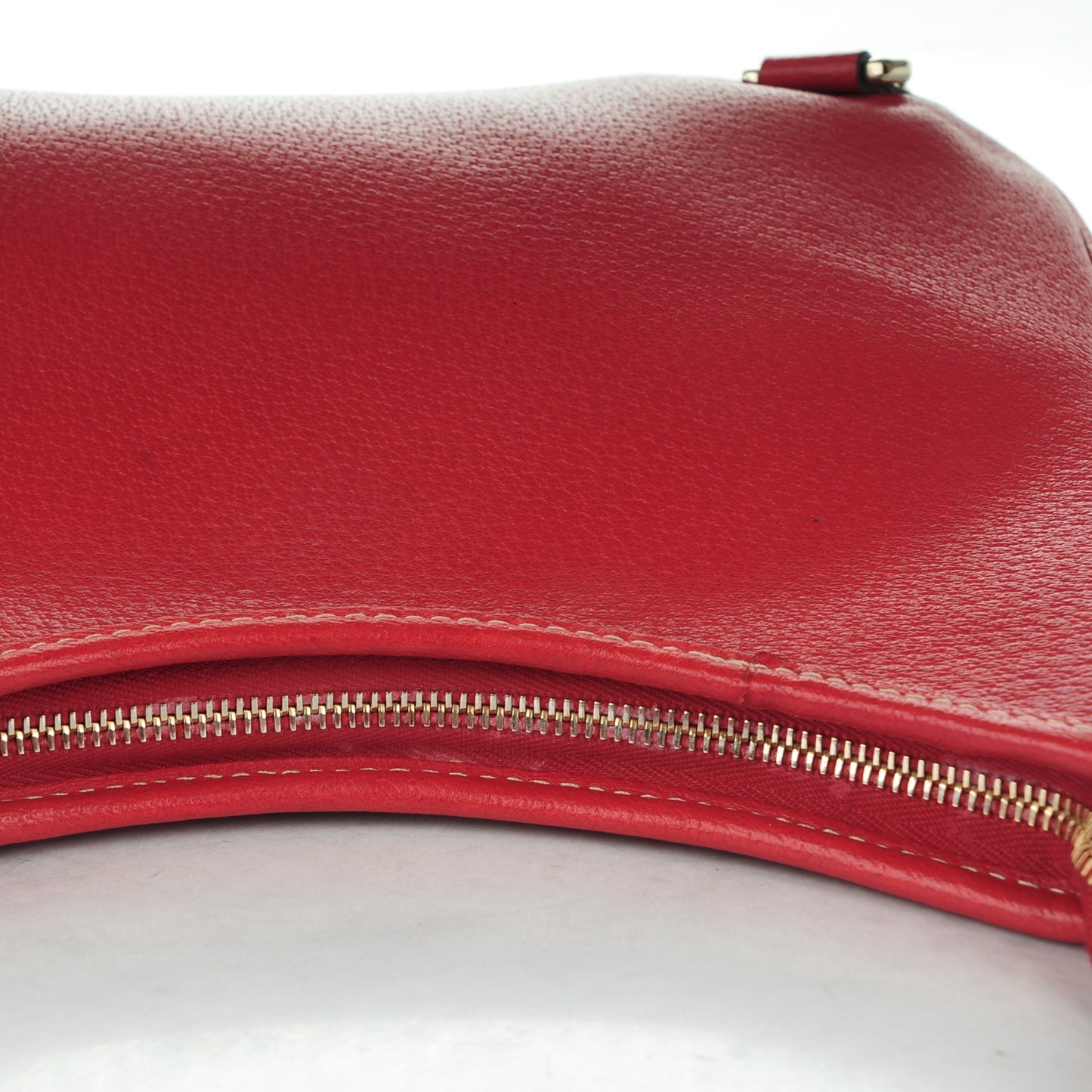 Calfskin Abbey D Ring Hobo Red