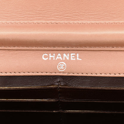 Chanel Lambskin Logo Embossed Wallet On Chain WOC Light Pink 6 of 12