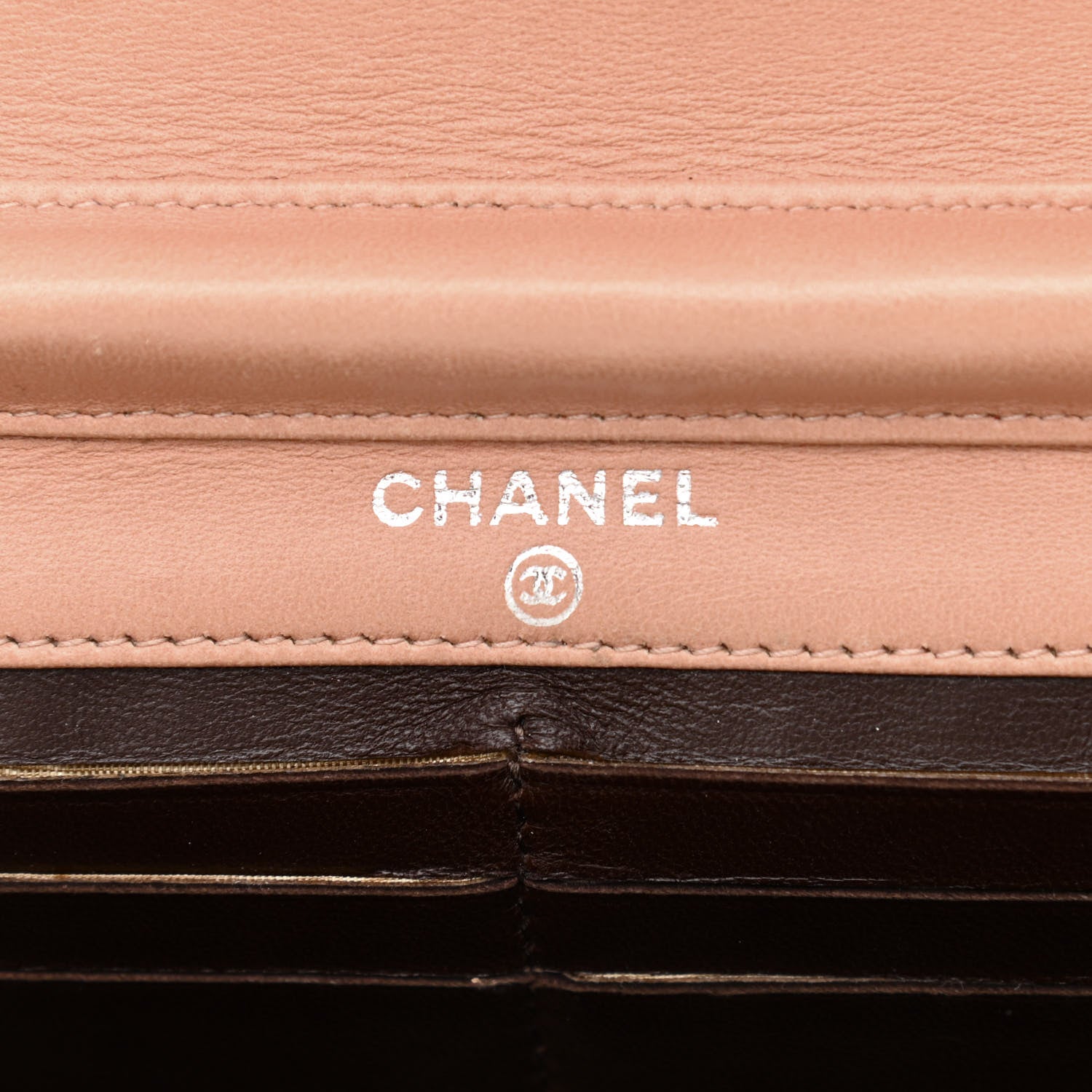 Chanel Lambskin Logo Embossed Wallet On Chain WOC Light Pink 6 of 12