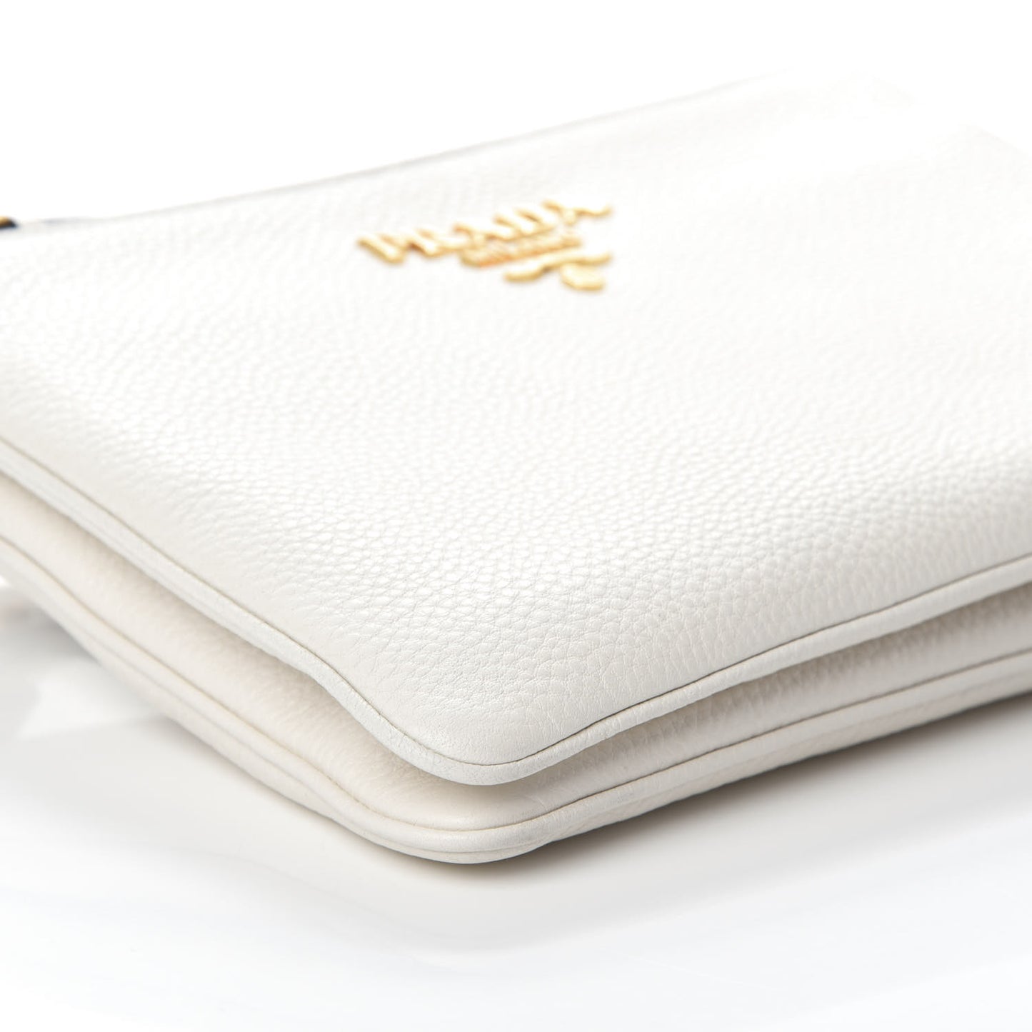 Vitello Phenix Double Zip Crossbody Bag Bianco