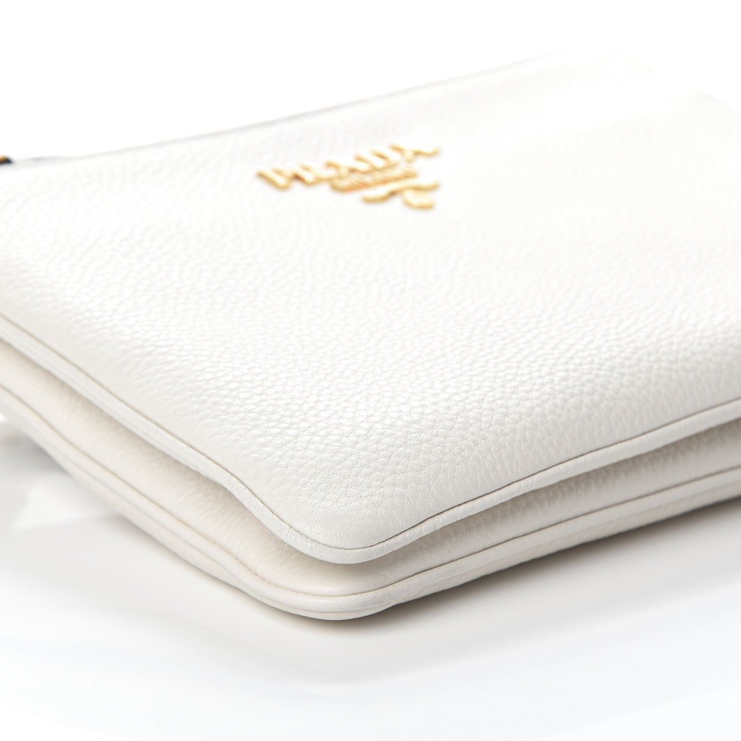 Prada Vitello Phenix Double Zip Crossbody Bag Bianco 8 of 9