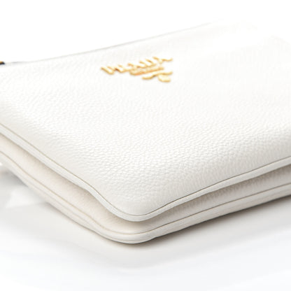 Prada Vitello Phenix Double Zip Crossbody Bag Bianco 8 of 9