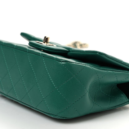 Chanel Lambskin Quilted Mini Top Handle Rectangular Flap Green 10 of 10
