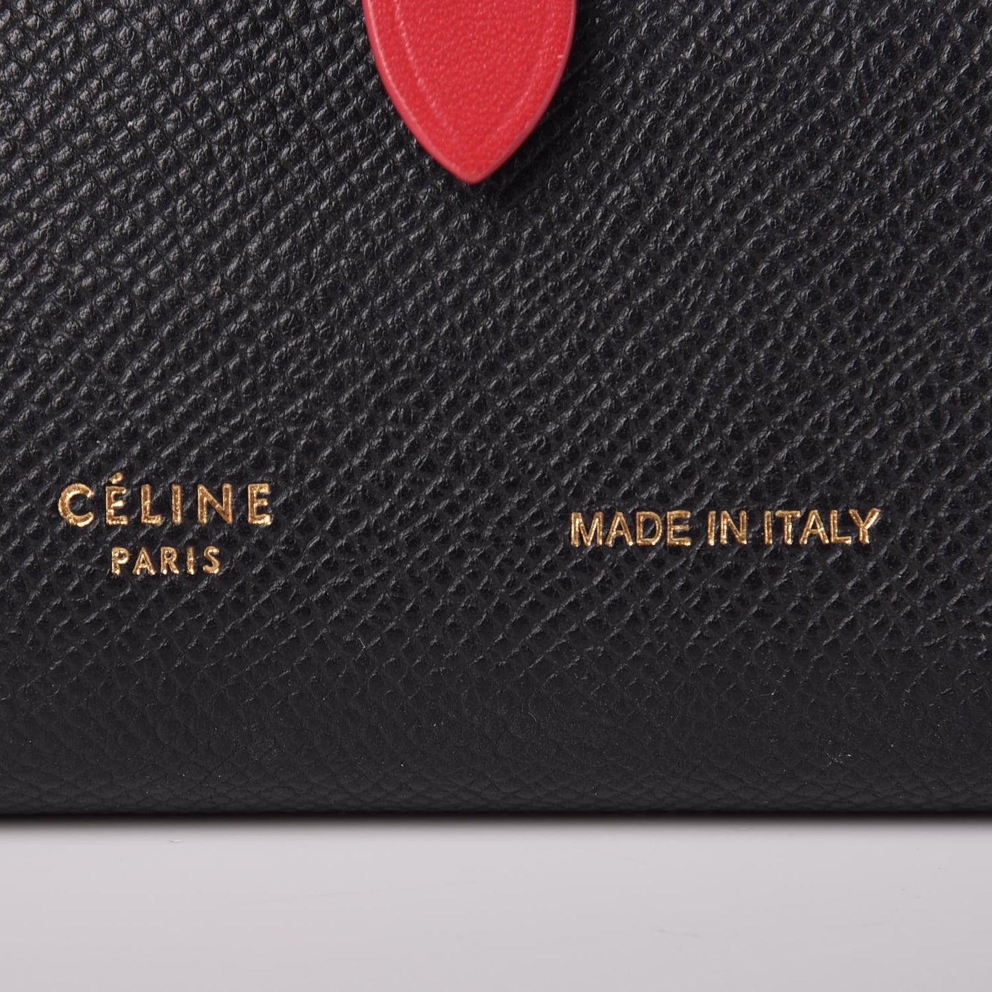 Grained Calfskin Medium Multifunction Strap Wallet Black