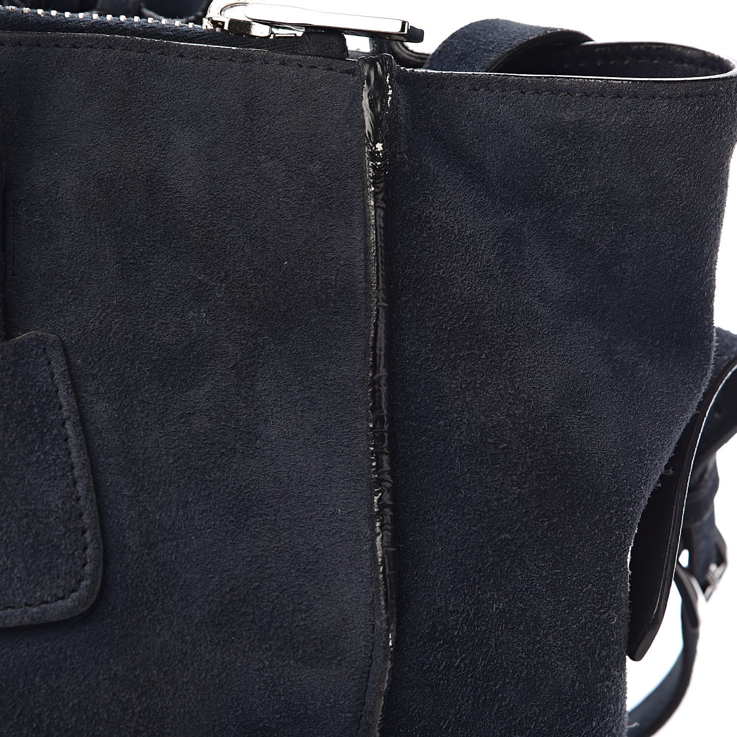 Prada Suede Scamosciato Twin Pocket Tote Oltremare 16 of 21