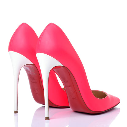 Christian Louboutin Matte Jazz Calf Fluo So Kate 120 Pumps 37.5 Fuchsia White 4 of 11
