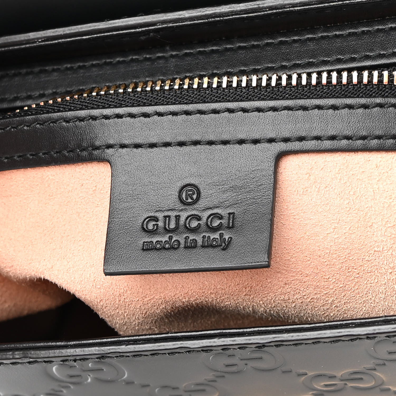 Gucci Guccissima Signature Small Padlock Top Handle Bag Black 6 of 10
