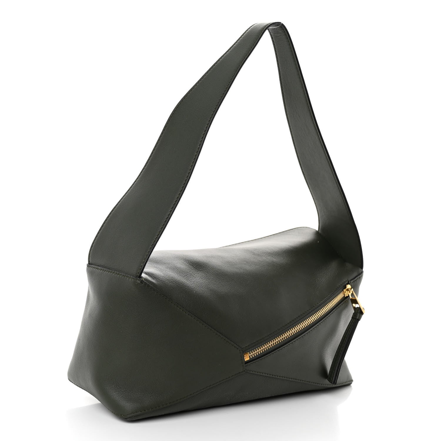 Loewe Calfskin Puzzle Hobo Army Green 3 of 9