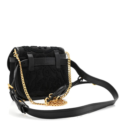 Prada Nylon Embroided Corsaire Belt Bag Black 2 of 9