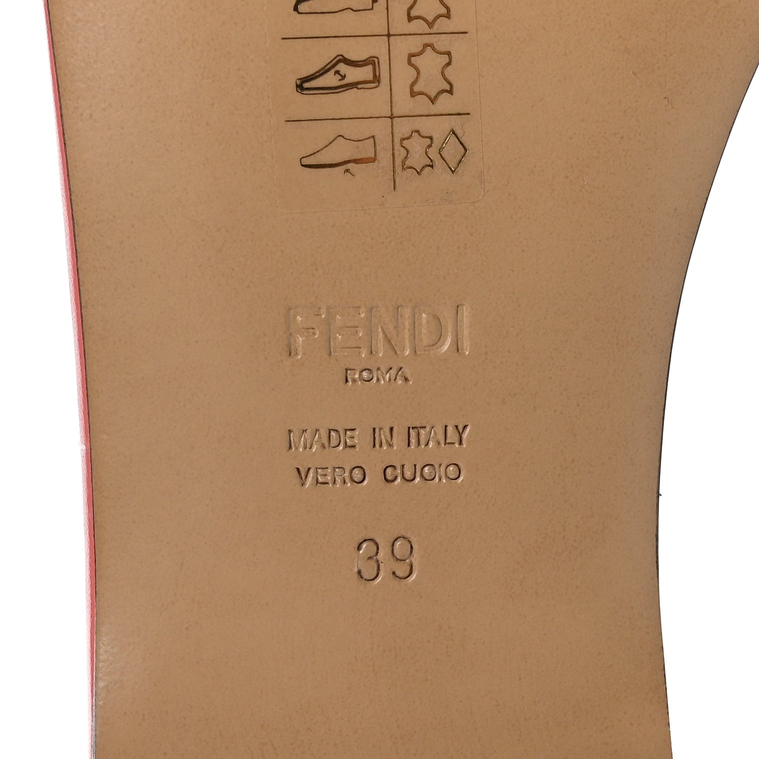 Fendi Vitello Cuoio FFold Slide Sandals 39 Pink 8 of 8