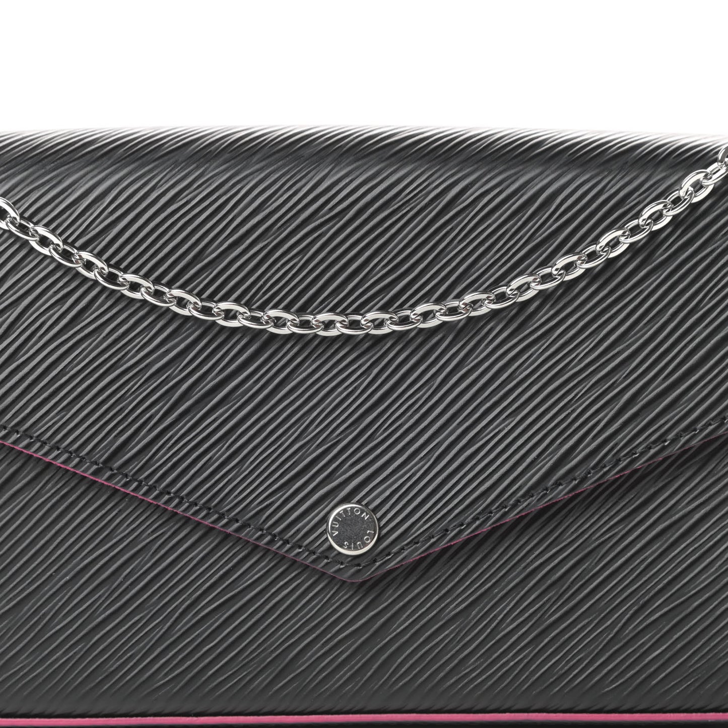 Epi Pochette Felicie Black Hot Pink