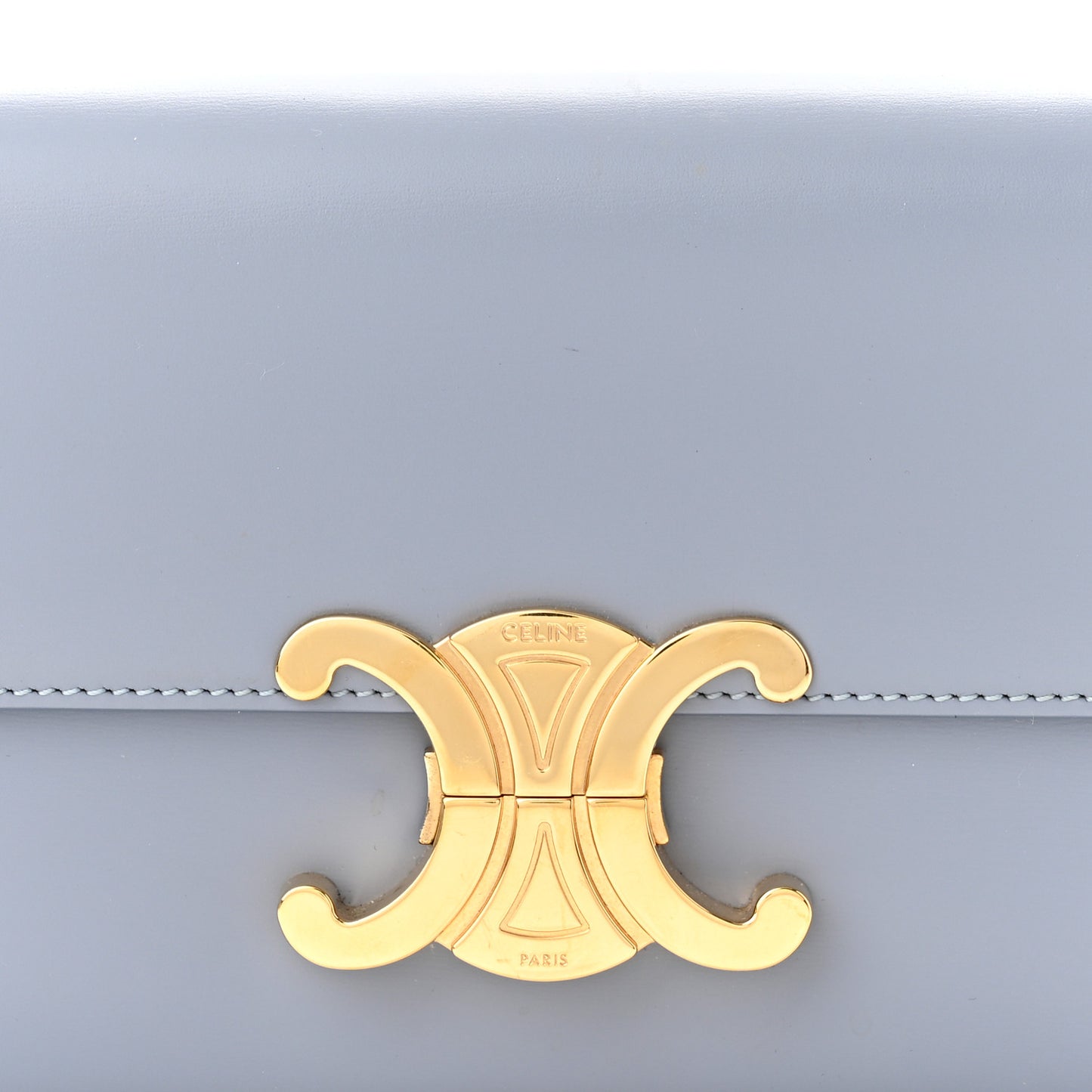 Shiny Calfskin Triomphe Shoulder Bag Arctic Blue