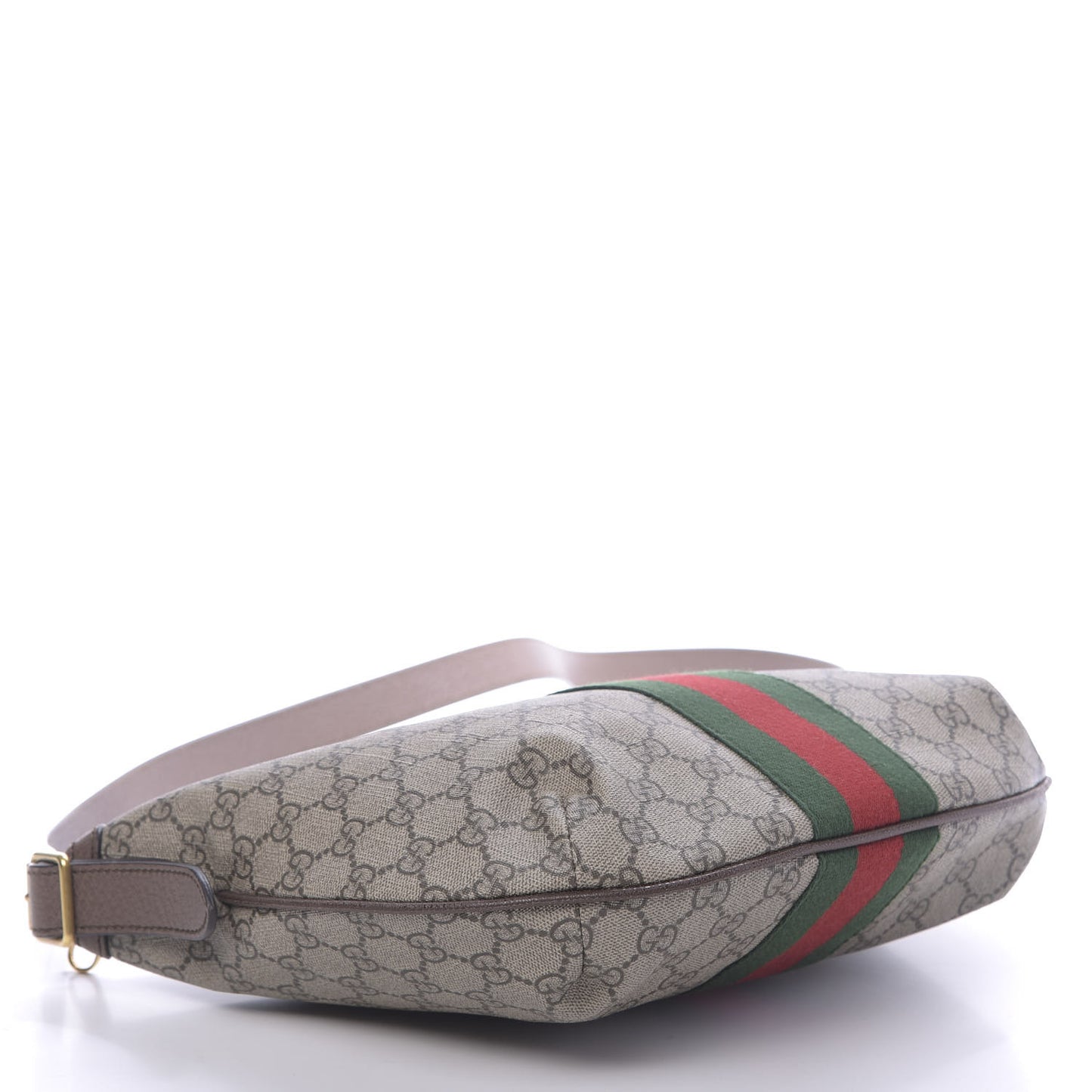 GG Supreme Monogram Web Small Ophidia Half Moon Hobo Brown