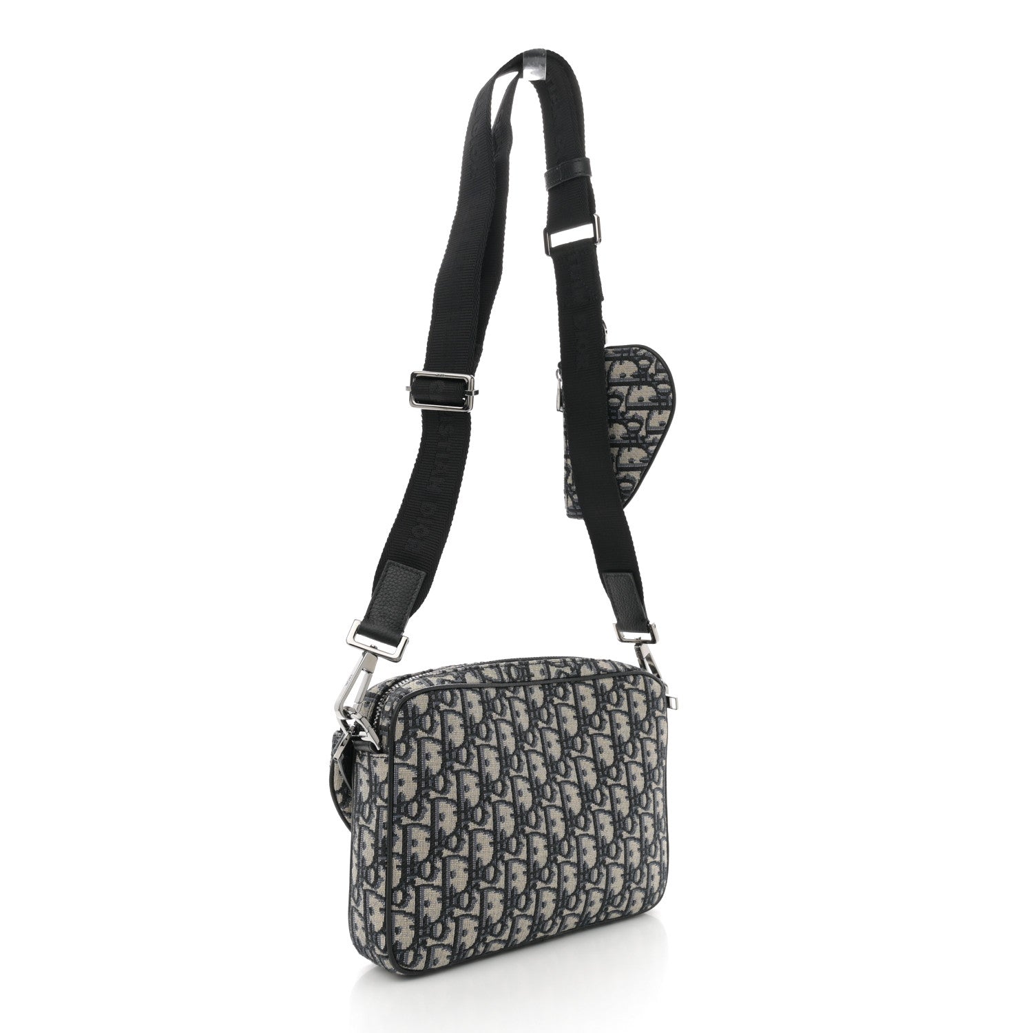 Christian Dior Oblique Saddle Triple Pouch Navy Blue 3 of 10