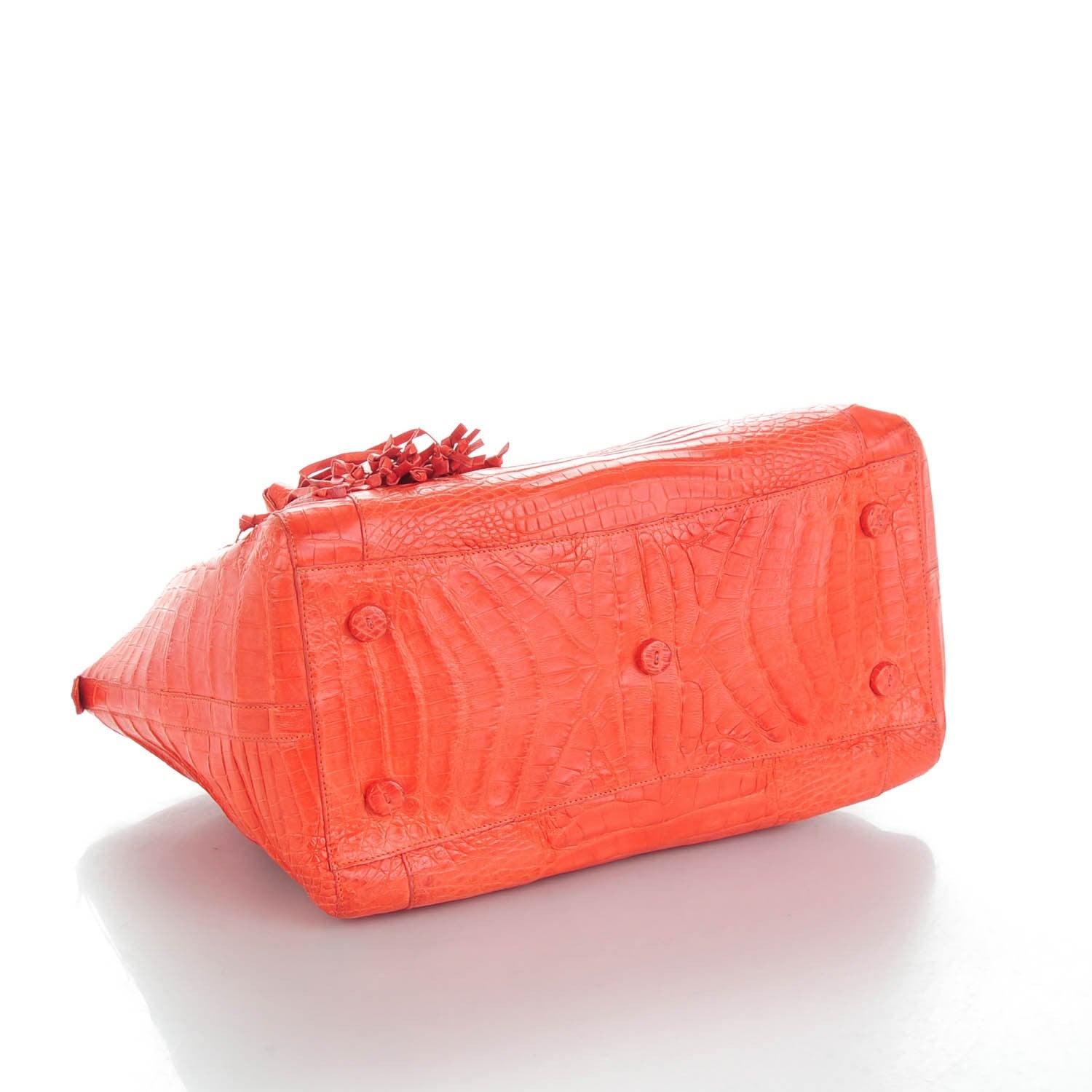 Nancy Gonzalez Crocodile Medium Satchel Coral 4 of 7