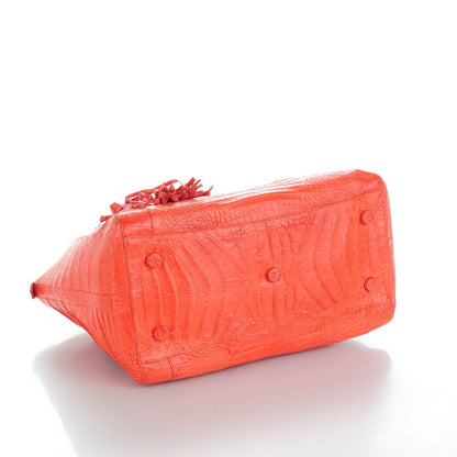 Nancy Gonzalez Crocodile Medium Satchel Coral 4 of 7